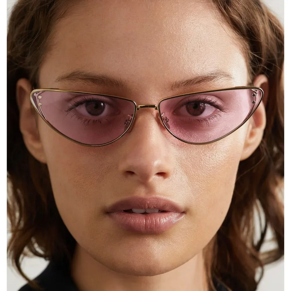 Dior MISSDIOR B1U B0N0 BRAND NEW Sunglasses Gold Pink Unisex Metal Cat Eye - Picture 5 of 14